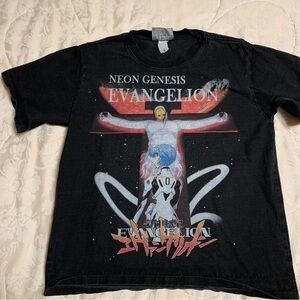 Vintage Neon Genesis Evangelion Black Graphic T-Shirt